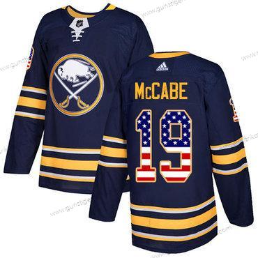 Adidas Herren Buffalo Sabres #19 Jake Mccabe Heimtrikots Authentisch USA Flag Strickerei NHL Trikots – Marineblau Blau