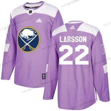 Adidas Herren Buffalo Sabres #22 Johan Larsson Authentisch Bekämpft Krebs Strickerei NHL Trikots – Lila