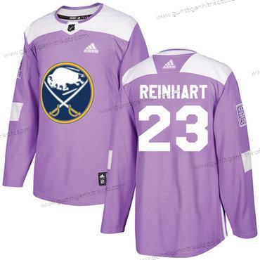 Adidas Herren Buffalo Sabres #23 Sam Reinhart Authentisch Bekämpft Krebs Strickerei NHL Trikots – Lila