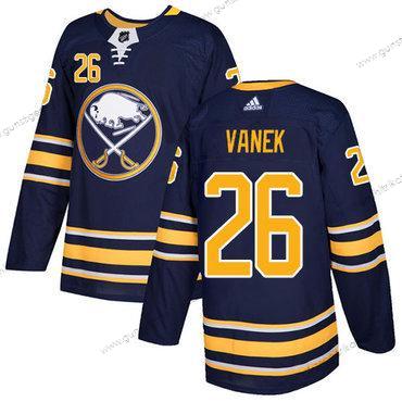 Adidas Herren Buffalo Sabres #26 Thomas Vanek Heimtrikots Authentisch Strickerei NHL Trikots – Marineblau Blau