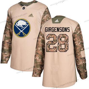 Adidas Herren Buffalo Sabres #28 Zemgus Girgensons Authentisch 2017 Veterans Day Strickerei NHL Trikots – Tarnfarbe