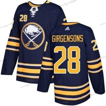 Adidas Herren Buffalo Sabres #28 Zemgus Girgensons Heimtrikots Authentisch Strickerei NHL Trikots – Marineblau Blau