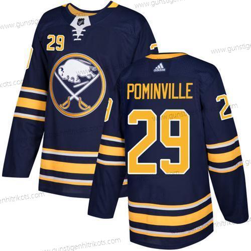 Adidas Herren Buffalo Sabres #29 Jason Pominville Heimtrikots Authentisch Strickerei NHL Trikots – Marineblau Blau