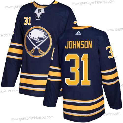 Adidas Herren Buffalo Sabres #31 Chad Johnson Heimtrikots Authentisch Strickerei NHL Trikots – Marineblau Blau