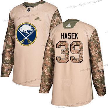 Adidas Herren Buffalo Sabres #39 Dominik Hasek Authentisch 2017 Veterans Day Strickerei NHL Trikots – Tarnfarbe