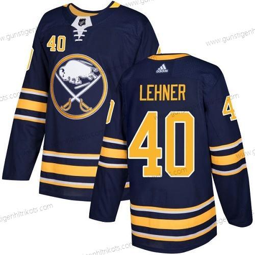 Adidas Herren Buffalo Sabres #40 Robin Lehner Heimtrikots Authentisch Strickerei NHL Trikots – Marineblau Blau