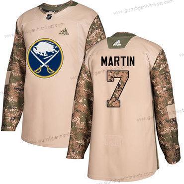 Adidas Herren Buffalo Sabres #7 Rick Martin Authentisch 2017 Veterans Day Strickerei NHL Trikots – Tarnfarbe