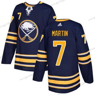 Adidas Herren Buffalo Sabres #7 Rick Martin Heimtrikots Authentisch Strickerei NHL Trikots – Marineblau Blau