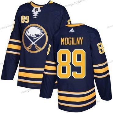 Adidas Herren Buffalo Sabres #89 Alexander Mogilny Heimtrikots Authentisch Strickerei NHL Trikots – Marineblau Blau