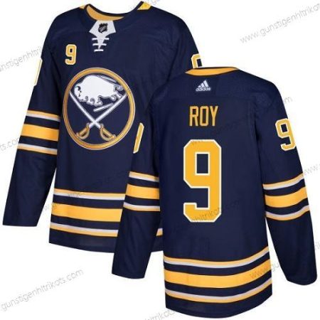 Adidas Herren Buffalo Sabres #9 Derek Roy Heimtrikots Authentisch Strickerei NHL Trikots – Marineblau Blau