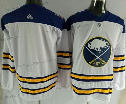 Adidas Herren Buffalo Sabres Leer Road Authentisch Strickerei NHL Trikots – Weiß