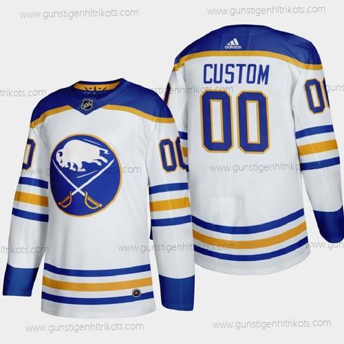 Adidas Herren Buffalo Sabres Personalisiertes 2020-21 Auswärtstrikots Authentisch Spieler Strickerei NHL Trikots – Weiß