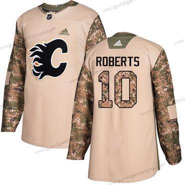 Adidas Herren Calgary Flames #10 Gary Roberts Authentisch 2017 Veterans Day Strickerei NHL Trikots – Tarnfarbe