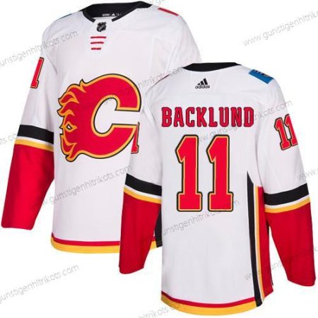 Adidas Herren Calgary Flames #11 Mikael Backlund Auswärtstrikots Authentisch NHL Trikots – Weiß