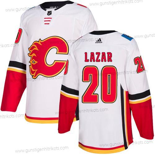 Adidas Herren Calgary Flames #20 Curtis Lazar Auswärtstrikots Authentisch NHL Trikots – Weiß