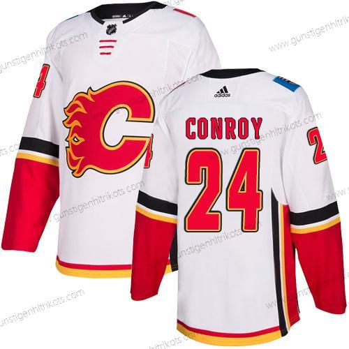 Adidas Herren Calgary Flames #24 Craig Conroy Auswärtstrikots Authentisch NHL Trikots – Weiß