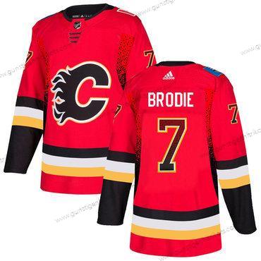 Adidas Herren Calgary Flames #7 T.J. Brodie Trikots – Rot