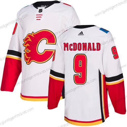 Adidas Herren Calgary Flames #9 Lanny Mcdonald Auswärtstrikots Authentisch NHL Trikots – Weiß