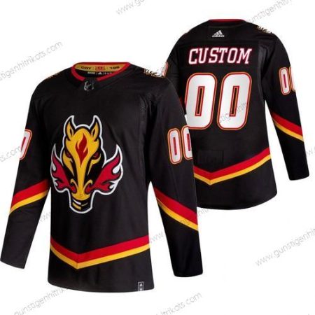 Adidas Herren Calgary Flames Personalisiertes 2020-21 Rückseite Retro ersatzweise NHL Trikots – Schwarz