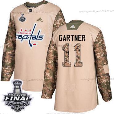 Adidas Herren Capitals #11 Mike Gartner Authentisch 2017 Veterans Day 2018 Stanley Cup Final Strickerei NHL Trikots – Tarnfarbe