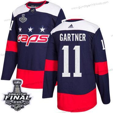 Adidas Herren Capitals #11 Mike Gartner Authentisch 2018 Stadium Series Stanley Cup Final Strickerei NHL Trikots – Marineblau