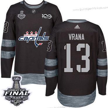 Adidas Herren Capitals #13 Jakub Vrana 1917-2017 100th Jahrestag 2018 Stanley Cup Final Strickerei NHL Trikots – Schwarz