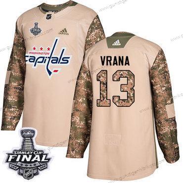 Adidas Herren Capitals #13 Jakub Vrana Authentisch 2017 Veterans Day 2018 Stanley Cup Final Strickerei NHL Trikots – Tarnfarbe