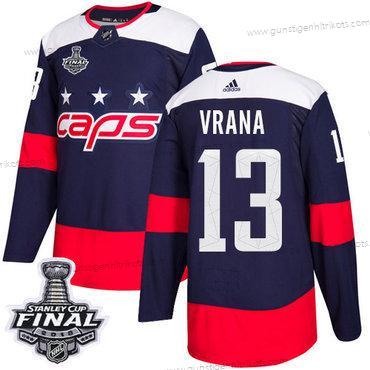 Adidas Herren Capitals #13 Jakub Vrana Authentisch 2018 Stadium Series Stanley Cup Final Strickerei NHL Trikots – Marineblau