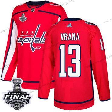 Adidas Herren Capitals #13 Jakub Vrana Heimtrikots Authentisch 2018 Stanley Cup Final Strickerei NHL Trikots – Rot