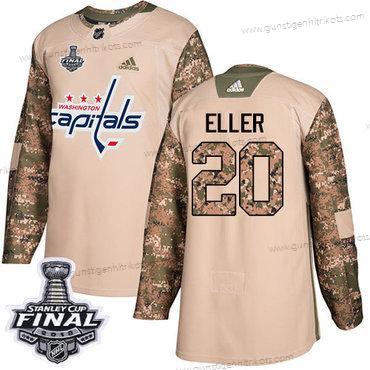 Adidas Herren Capitals #20 Lars Eller Authentisch 2017 Veterans Day 2018 Stanley Cup Final Strickerei NHL Trikots – Tarnfarbe