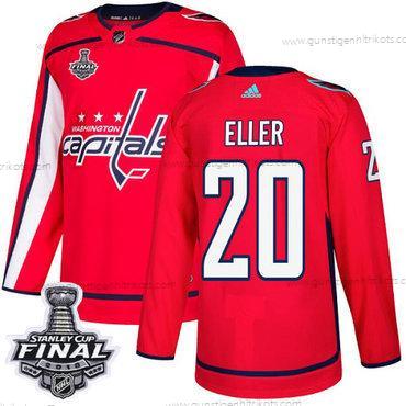 Adidas Herren Capitals #20 Lars Eller Heimtrikots Authentisch 2018 Stanley Cup Final Strickerei NHL Trikots – Rot