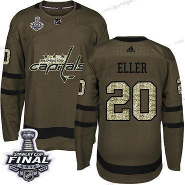 Adidas Herren Capitals #20 Lars Eller Salute to Service 2018 Stanley Cup Final Strickerei NHL Trikots – Grün