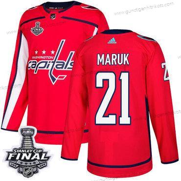 Adidas Herren Capitals #21 Dennis Maruk Heimtrikots Authentisch 2018 Stanley Cup Final Strickerei NHL Trikots – Rot