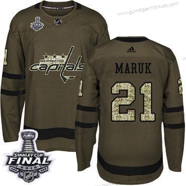 Adidas Herren Capitals #21 Dennis Maruk Salute to Service 2018 Stanley Cup Final Strickerei NHL Trikots – Grün