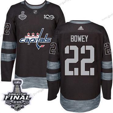 Adidas Herren Capitals #22 Madison Bowey 1917-2017 100th Jahrestag 2018 Stanley Cup Final Strickerei NHL Trikots – Schwarz