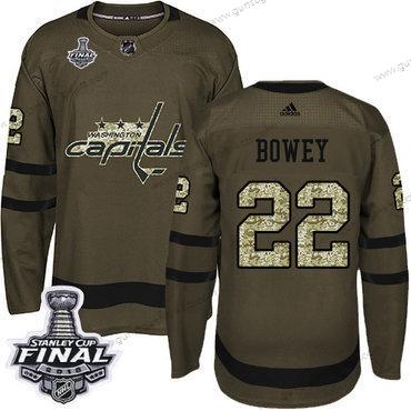 Adidas Herren Capitals #22 Madison Bowey Salute to Service 2018 Stanley Cup Final Strickerei NHL Trikots – Grün