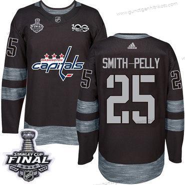 Adidas Herren Capitals #25 Devante Smith-Pelly 1917-2017 100th Jahrestag 2018 Stanley Cup Final Strickerei NHL Trikots – Schwarz