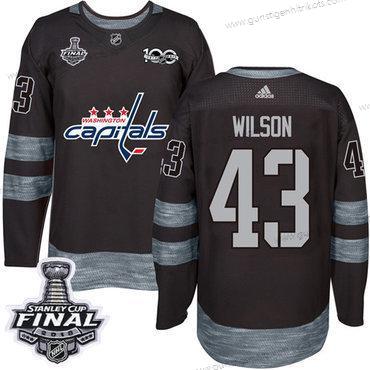 Adidas Herren Capitals #43 Tom Wilson 1917-2017 100th Jahrestag 2018 Stanley Cup Final Strickerei NHL Trikots – Schwarz