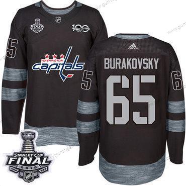 Adidas Herren Capitals #65 Andre Burakovsky 1917-2017 100th Jahrestag 2018 Stanley Cup Final Strickerei NHL Trikots – Schwarz