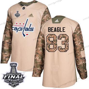 Adidas Herren Capitals #83 Jay Beagle Authentisch 2017 Veterans Day 2018 Stanley Cup Final Strickerei NHL Trikots – Tarnfarbe