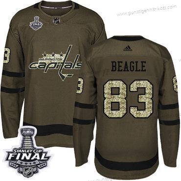 Adidas Herren Capitals #83 Jay Beagle Salute to Service 2018 Stanley Cup Final Strickerei NHL Trikots – Grün