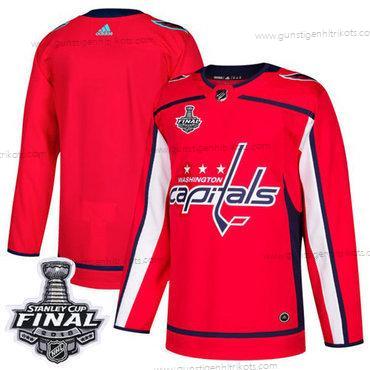 Adidas Herren Capitals Leer Heimtrikots Authentisch 2018 Stanley Cup Final Strickerei NHL Trikots – Rot