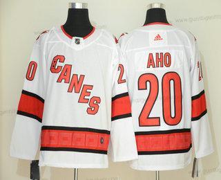 Adidas Herren Carolina Hurricanes #20 Sebastian Aho New 2019 Strickerei NHL Trikots – Weiß