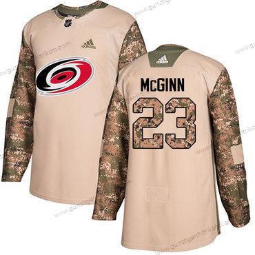 Adidas Herren Carolina Hurricanes #23 Brock Mcginn Authentisch 2017 Veterans Day Strickerei NHL Trikots – Tarnfarbe