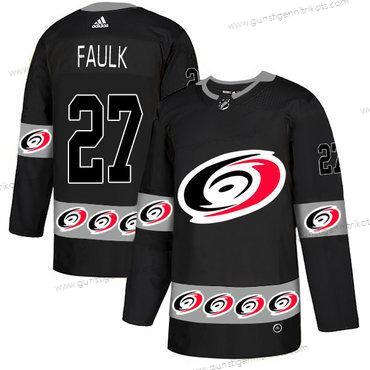 Adidas Herren Carolina Hurricanes #27 Justin Faulk Team Logos Trikots – Schwarz