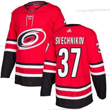 Adidas Herren Carolina Hurricanes #37 Andrei Svechnikov Heimtrikots Authentisch Strickerei NHL Trikots – Rot