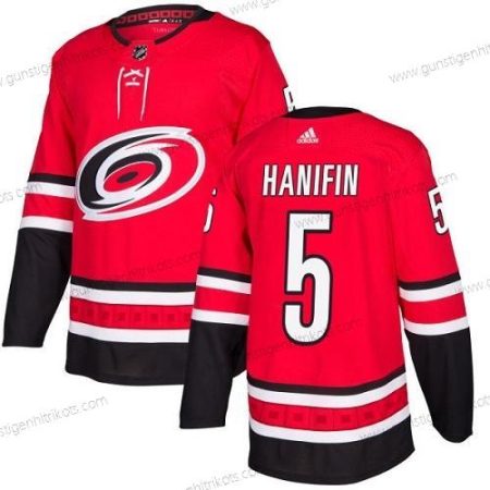 Adidas Herren Carolina Hurricanes #5 Noah Hanifin Heimtrikots Authentisch Strickerei NHL Trikots – Rot