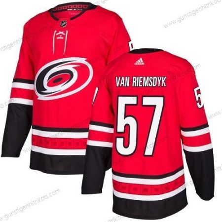 Adidas Herren Carolina Hurricanes #57 Trevor Van Riemsdyk Heimtrikots Authentisch Strickerei NHL Trikots – Rot