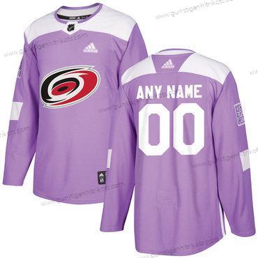 Adidas Herren Carolina Hurricanes Personalisiertes Hockey Bekämpft Krebs Praxis Trikots – Lila Rosa