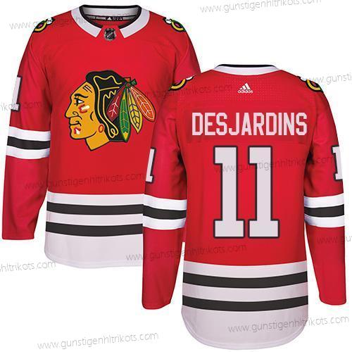 Adidas Herren Chicago Blackhawks #11 Andrew Desjardins Heimtrikots Authentisch Strickerei NHL Trikots – Rot